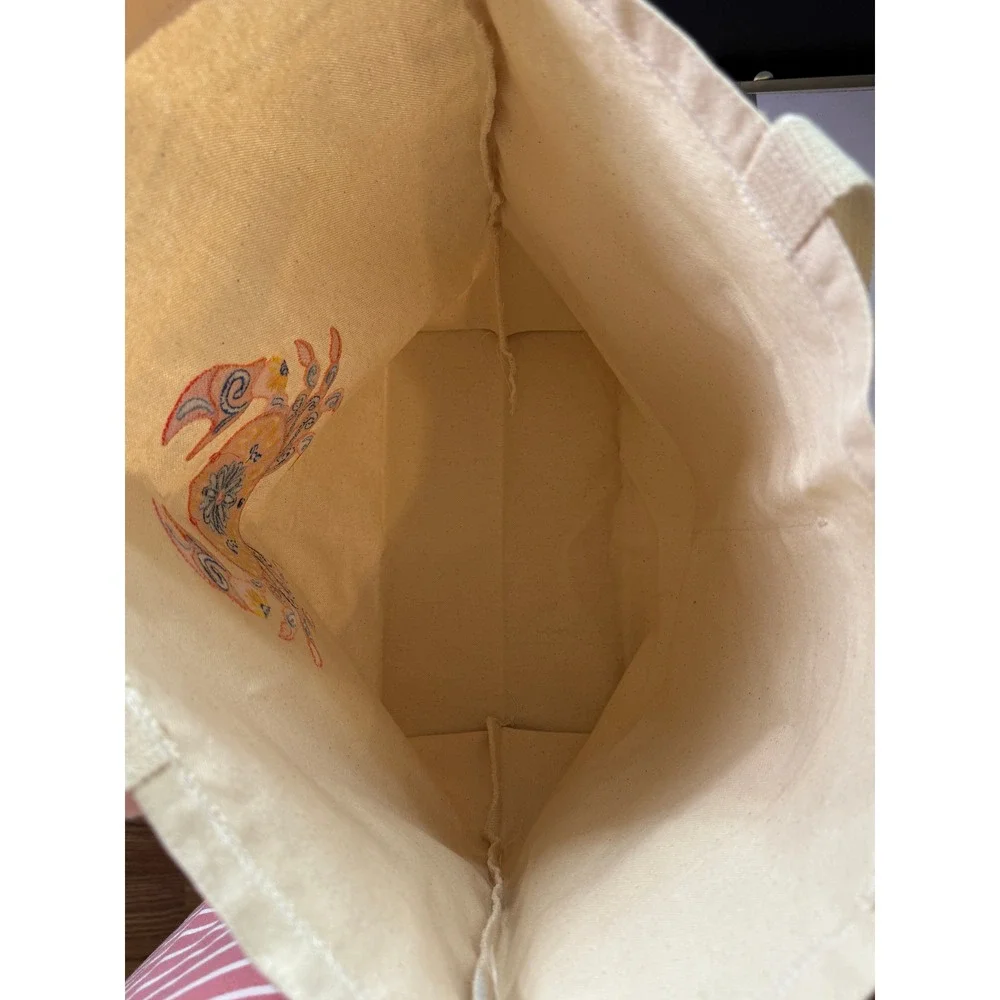 Embroidered Crab Canvas Tote Bag Coastal Beach Reusable Shopper‎